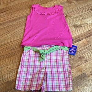 NWT- Cotton Pink outfit-size 12-pink plaid-preppy!!